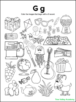 Letter G Sound Worksheets - Tree Valley Academy